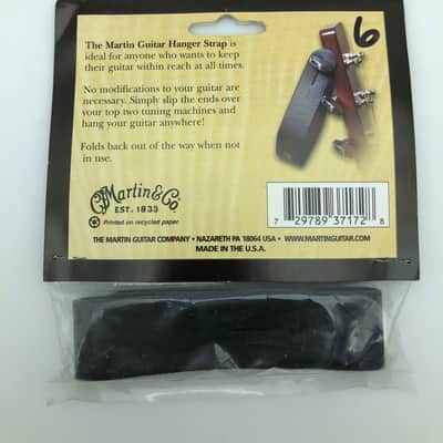 NOS Martin Leather Guitar Hanger Strap 18AMLGHBL - Black image 2