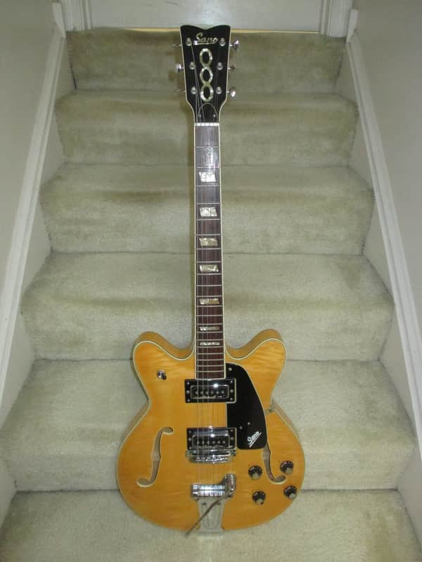 Sano Vintage Double Cutaway Electric Guitar/2 Pickups/Whammy 1960s - Blond image 1