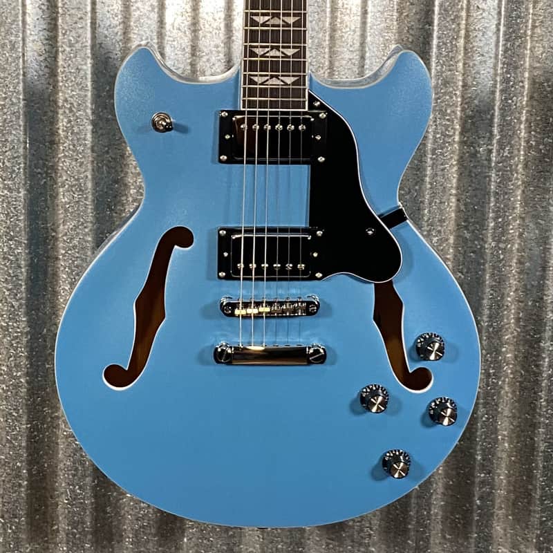 Westcreek Guitars 333 Semi Hollow Body Double Cutaway Blue #0027 Used image 1