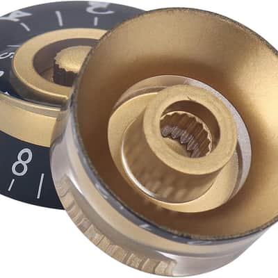 4Pcs Electric Guitar Knobs Gold Black Speed Volume Tone Control Knobs for Strat Style Guitar Bass Parts Replacement image 2