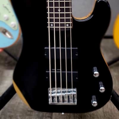AIO Wolf JB5 5 String Jazz Bass - Ebony New Model w/ Humbucker PU GS-001 image 5