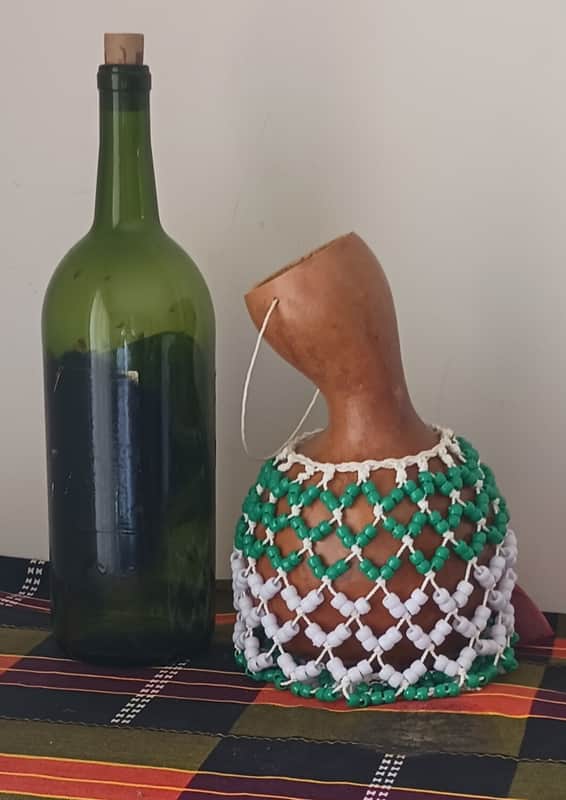 Sekere, beaded gourd rattle, shekere image 1
