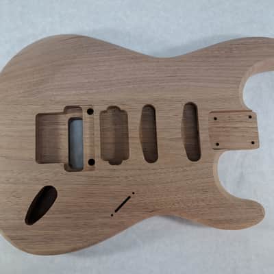 Unfinished Walnut HSS guitar body - for Fender Strat Stratocaster neck Floyd Rose J1981 image 1