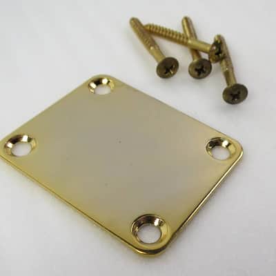 Neck Plate in Gold Plate / Screws and Gasket Free USA Shipping Blemished image 4