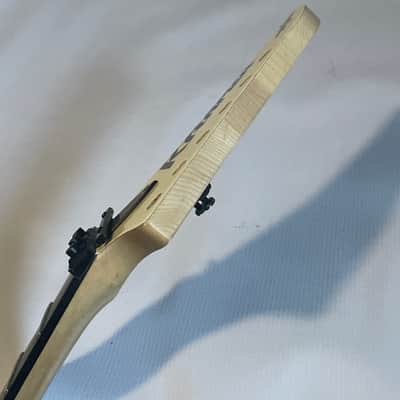 2021 Indonesian Kramer Nightswan Reverse Guitar Neck 24 Fret Floyd Ready Ebony Board Aztec Marble image 8