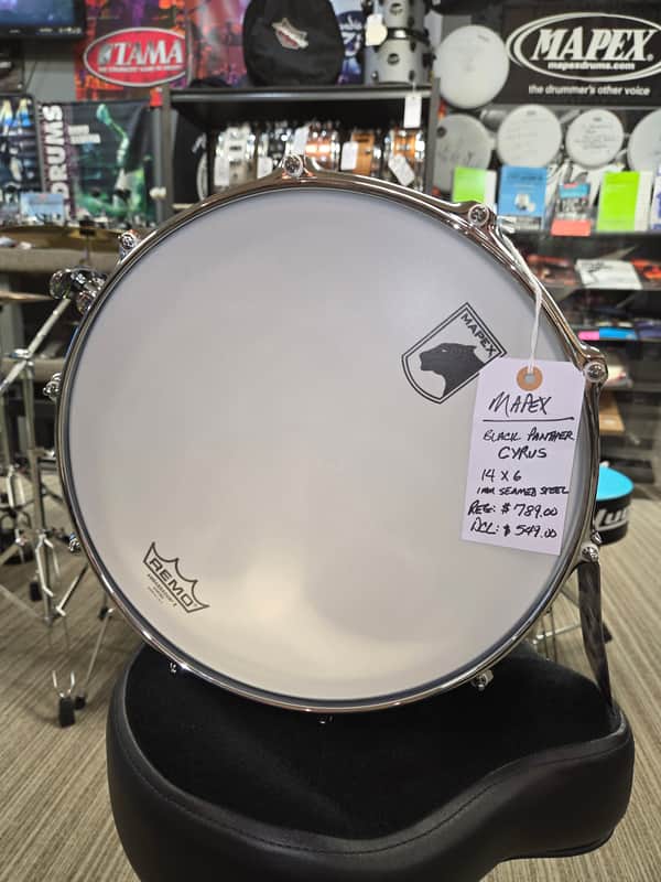 Mapex BPNST4601CN Black Panther Cyrus 14x6" Steel Snare Drum 2020 - Chrome image 1
