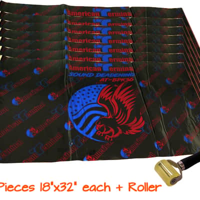 American Terminal AT-BPK28-7 7 Sheets 18" x 32" Sound Deadening Noise Insulation Vibration Dampening Material Bulk Kit + Roller image 1