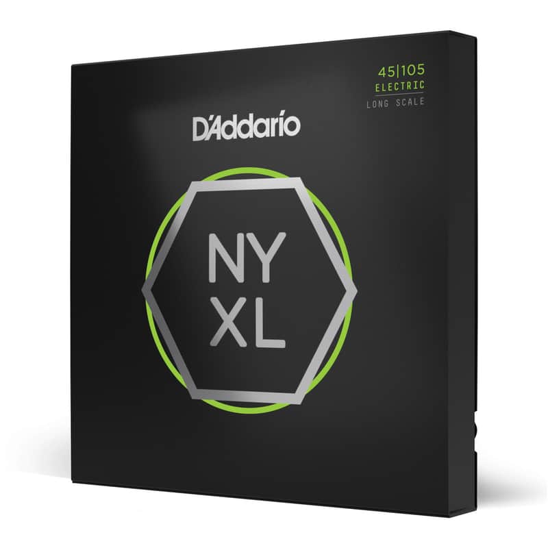 D'Addario NYXL45105, Set of Long Scale Electric Bass Strings, Light Top / Med Bottom, 45-105 image 1