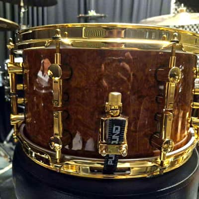 Sonor Artist Series 13x7 Amboina Burl Snare Drum — Excellent Condition w/ Original Box | Gold Hardware image 6