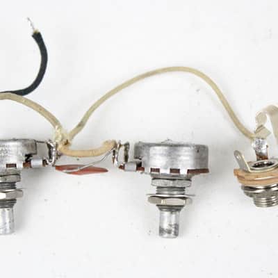 1961 Vintage Fender Telecaster/Mustang/Precision Bass Centralab 250k Pots w/Original Jack USA 1960s Pre-CBS image 4