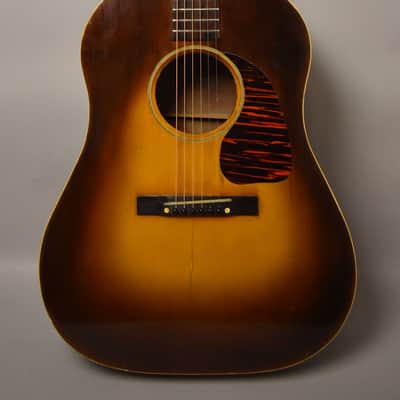 c. 1942 Gibson J-50/J-45 Jumbo Acoustic Banner Logo Refinished Sunburst w/HSC image 2