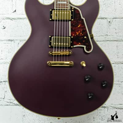 D'Angelico Deluxe Series Limited Edition DC Non F-Hole "One Off" Matte Plum w/ OHSC image 1
