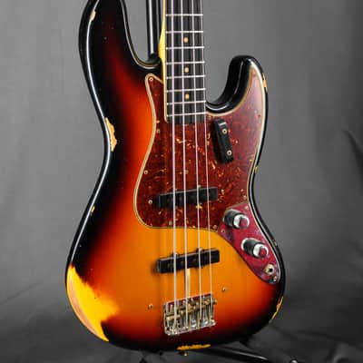 Fender Custom Shop '62 Jazz Bass Relic Reissue - 3 Color Sunburst image 6