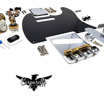 Carparelli Hardware Set for Tele (SET E) - Chrome, Low Profile Bridge image 2