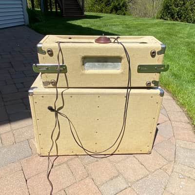 Fender Tremolux Piggy Back Amp 1962 - Beige Tolex image 8