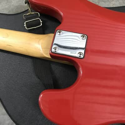 Memphis P-Bass Vintage 4-String Guitar Precision, Red and Black - W/ Black Strap image 10