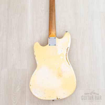 1965 Fender Mustang Vintage Offset Guitar Olympic White w/ Case image 3