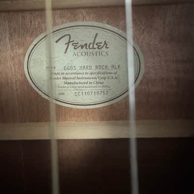 Fender DG-8S Hard Rock Cafe 2010s - Black image 2