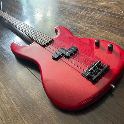 Rare 1980s ESP P-Bass Electric Bass Transparent Red MIJ Japan image 5