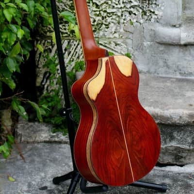 Custom Handmade Solid Cocobolo Rosewood Baritone Ukulele w/t Cutaway image 1