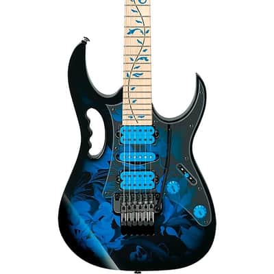 Ibanez  JEM77P Steve Vai Signature JEM Premium Series Electric Guitar  2024 - Blue Floral Pattern image 1