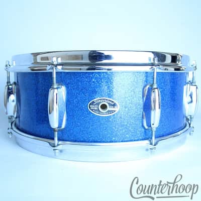 *Slingerland Hollywood Ace 14x5.5"Snare Drum Blue Sparkle Vintage 70s 5Ply Maple image 1