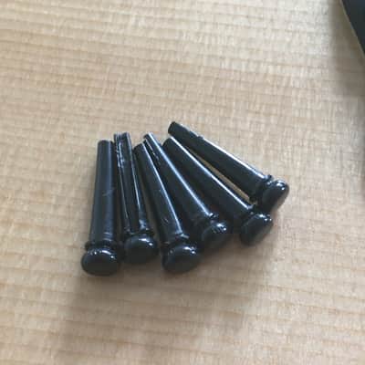 Vintage Style Martin Natural Guitar Bridge 6 Pins KOA Acoustic Gloss Black Dots image 2
