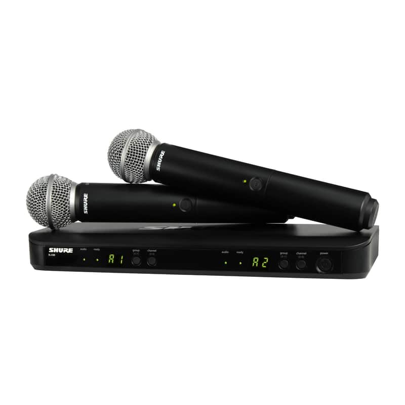 Shure BLX288/SM58 J11 Frequency Band Wireless Dual Microphone System (Silver) image 1
