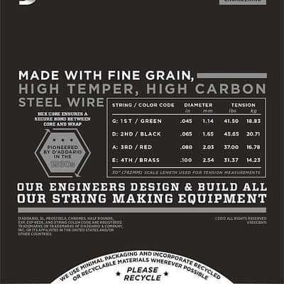 D'Addario Bass Strings Chromes Light Flat Wound ECB81S Short Scale image 3