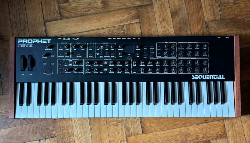 Sequential Prophet Rev2 61-Key 16-Voice Polyphonic Synthesizer 2018 - Present - Black with Wood Sides image 1