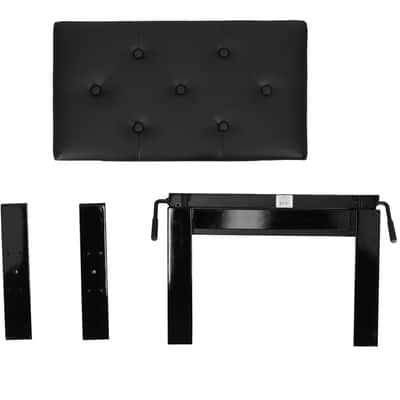 On-Stage KB9503B Hydraulic Height-Adjustable Piano Bench+Premium Tufted Cushion image 7