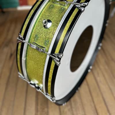 Ludwig Scotch Bass Drum 1965 - Sparkle Green (faded) image 3