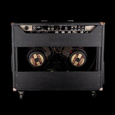 Vintage 1966 Fender Twin Reverb Black Guitar Amp Combo #A03334 image 2