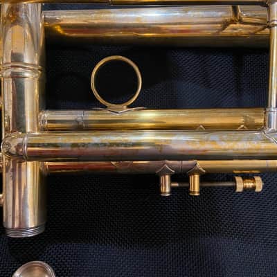 1992 Bach Stradivarius 18037 Bb Trumpet – Rare Gold Plate over Silver – ML Bore image 8