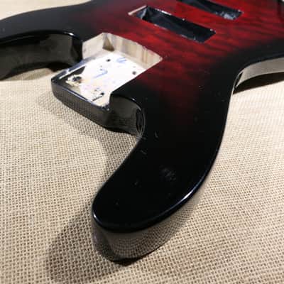 Genuine Jackson Concert Bass JS3VQ Body Transparent Red Burst image 5