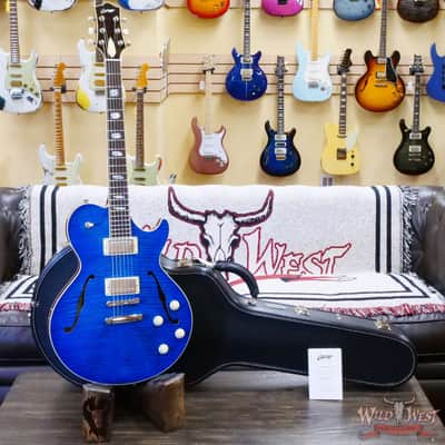 Collings SoCo Deluxe Premium Flame Maple Top Rosewood Fingerboard Lollar Low Wind Imperial Humbuckers Sapphire Blue image 6