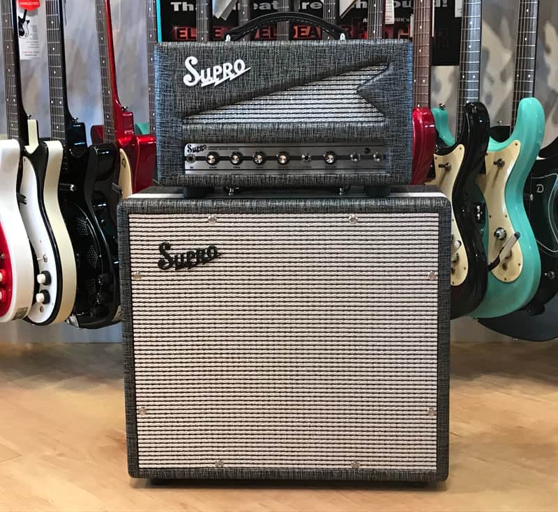 Supro 1605RH Reverb Special Head and 1790 Black Magick Extension Cabinet Stack image 1