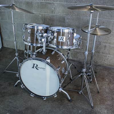 Rogers Londoner V Drum Kit – 1977 Big R Era – New Mahogany – Complete Memriloc Hardware image 8