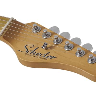 Schecter MV-6 Solidbody Electric Guitar, Gloss Black image 14