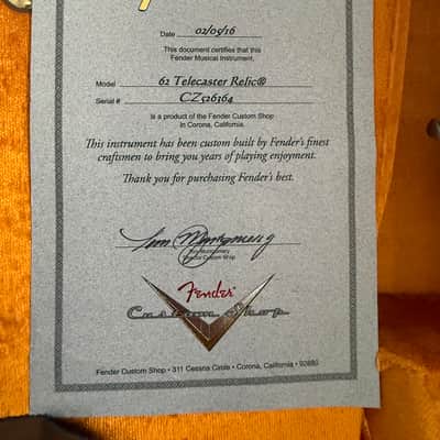 Fender Custom Shop ’62 Telecaster Relic 2016 Sunburst image 9