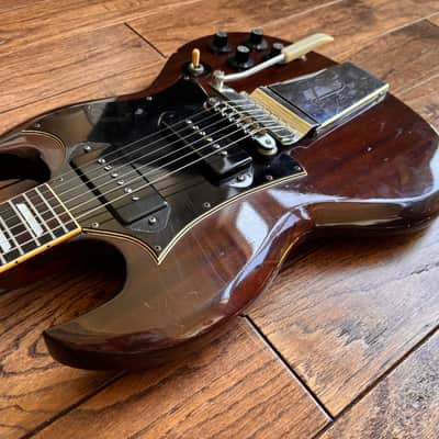 Rare Vintage 1973 Burny FSG-80 Electric Guitar Walnut P90s Vibrola Tremolo MIJ Japan image 8
