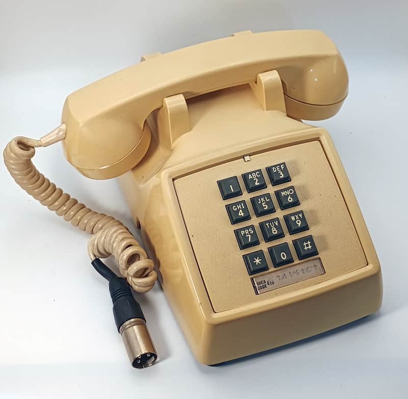 Custom Lo-Fi Telephone Microphone - Northern Telecom G 1 1970's Handset - Beige w/ Model 2500 Base image 1