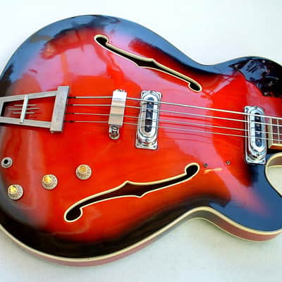 Framus Star Bass 5/150 Germany 1966 "Sunburst Rot" Vintage E-Bass 4 String Bass-Guitar image 3