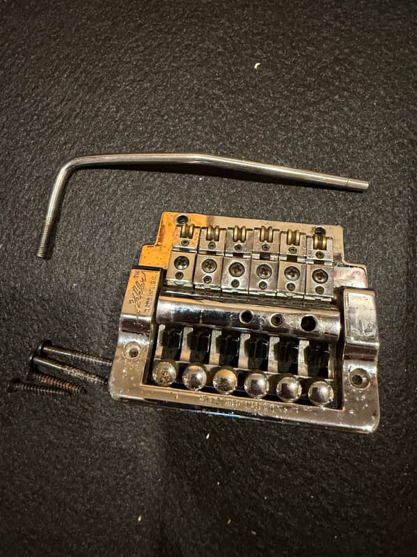 1980s Kahler 2300 Chrome Tremolo Bridge with Bar & Screws