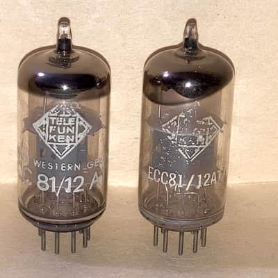 Telefunken 12AT7 ECC81 Tubes, Closely Matched Pair, NOS Testing image 1