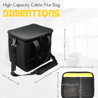 Cable File Bag | Cord & Accessory Musician Organization | Travel DJ Gig Bag for Professional DJ Gear, Musical Instrument and Accessories | 12" x 10" x 11” image 2