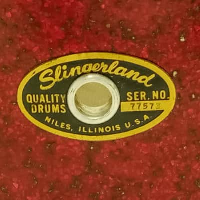 Slingerland 5.5x14"Artist 3Ply Maple Snare Drum Red Sparkle Vintage 60s Zoomatic image 2