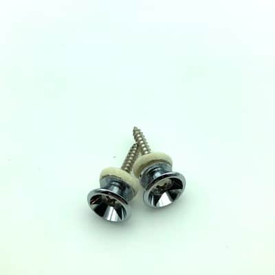 Fender Squier Strap Buttons End Pins - Chrome image 1