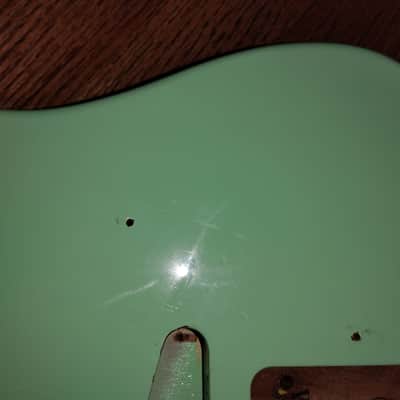 Warmoth Roasted Alder Telecaster Body Nitro Finished Surf Green image 5