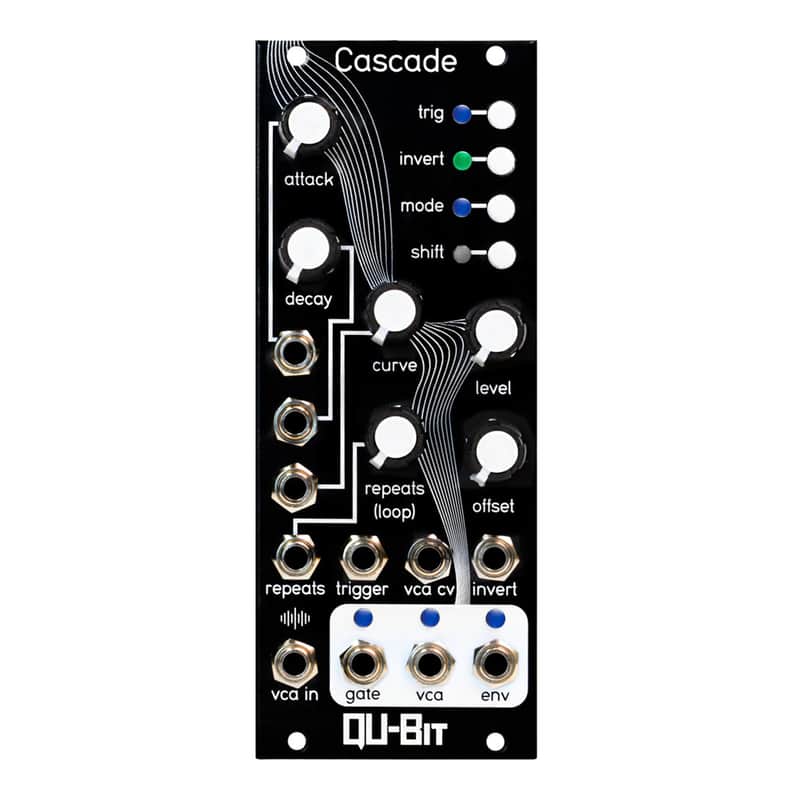Qu-Bit Electronix Cascade Eurorack Looping EV & VCA Module (Black) image 1